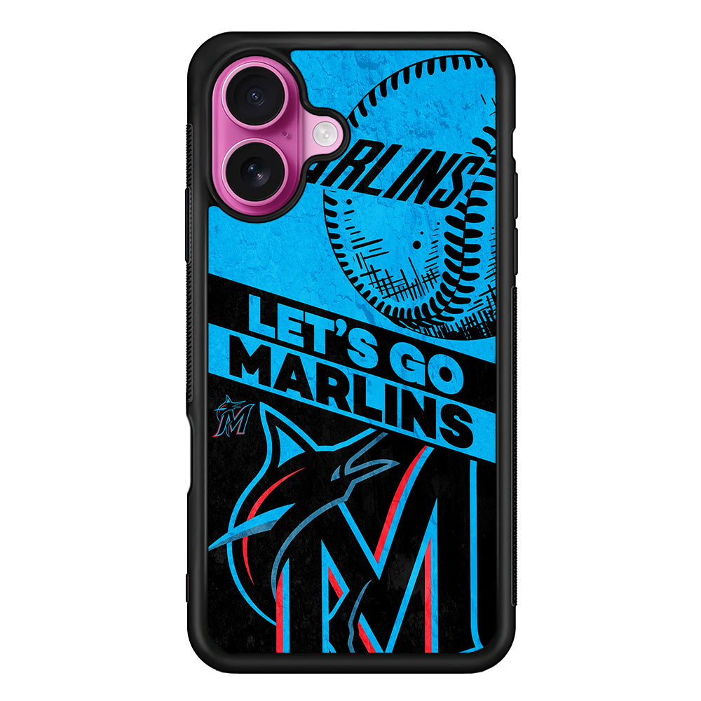Miami Marlins Let's Go iPhone 17 Case | Slim Protective Rubber Phone Cover