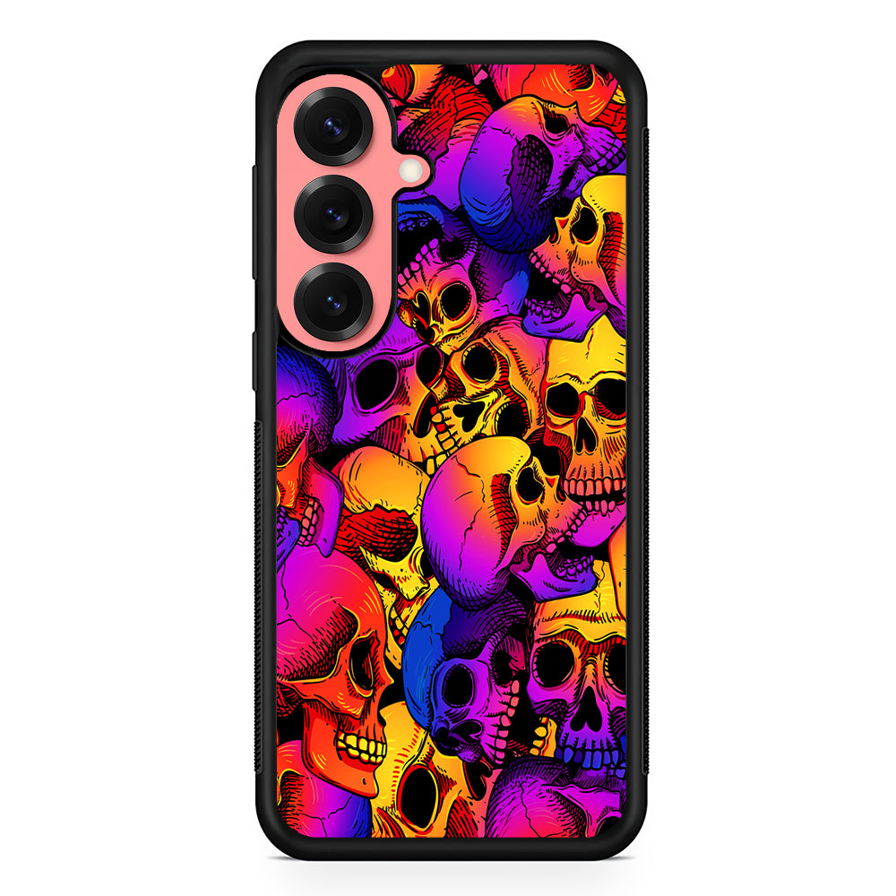 Skulls Pattern Gradient Samsung Galaxy S25 Case | Protective Case for Samsung Galaxy S25