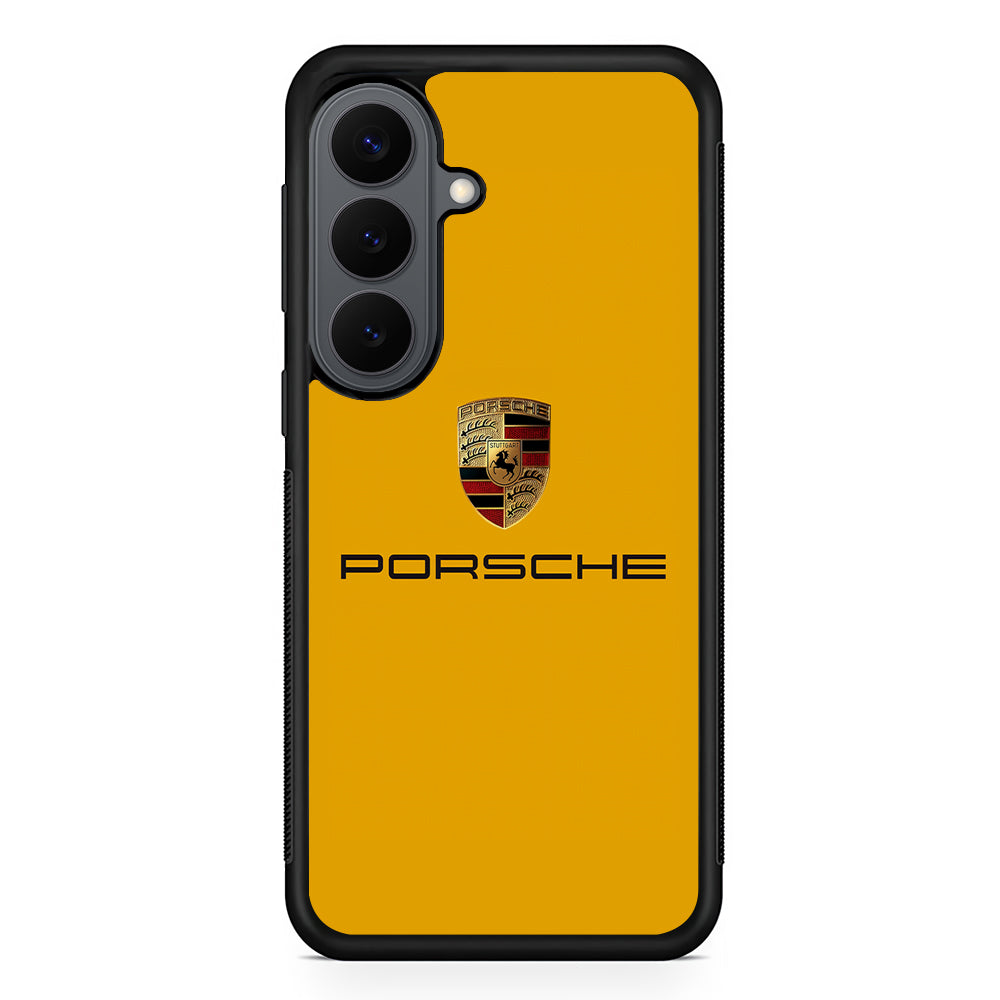 Porsche Car Logo Yellow Samsung Galaxy S26 Plus Case | Slim Rubber Case for Samsung Galaxy S26 Plus