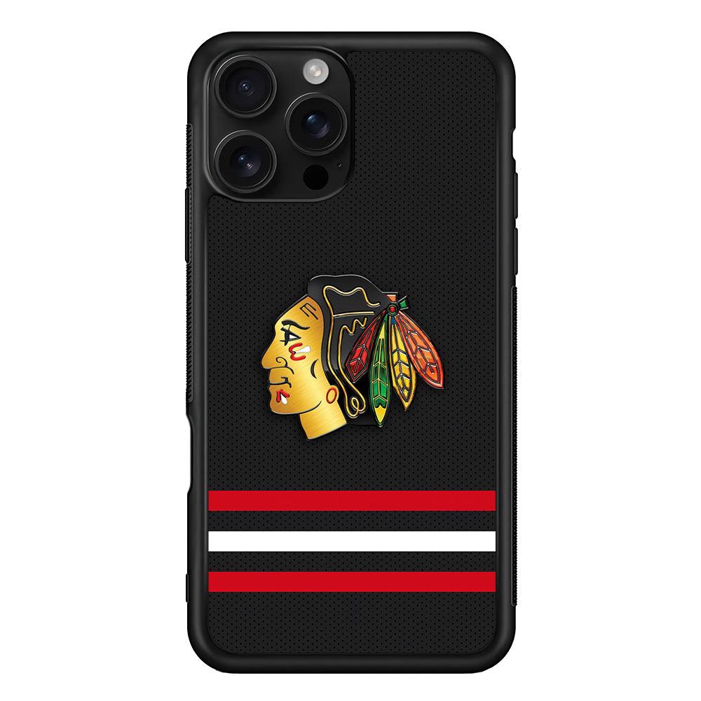 Chicago Blackhawks Pattern iPhone 16 Pro Case | Durable Protective Case for iPhone 16 Pro