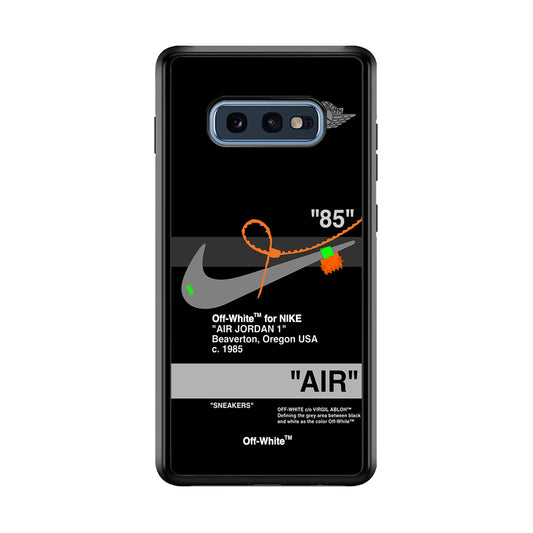 Off White x Nike Air Jordan Black Samsung Galaxy S10E Case | Slim Rubber Case for Samsung Galaxy S10E