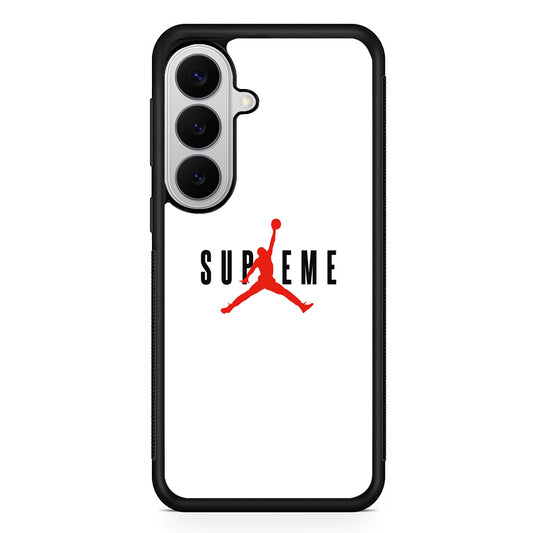Jordan X Supreme White Background Samsung Galaxy S26 Case | Slim Rubber Case for Samsung Galaxy S26