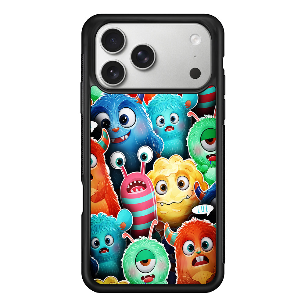 Cute Monsters Aesthetic iPhone 17 Pro Case | Slim Rubber Case for iPhone 17 Pro