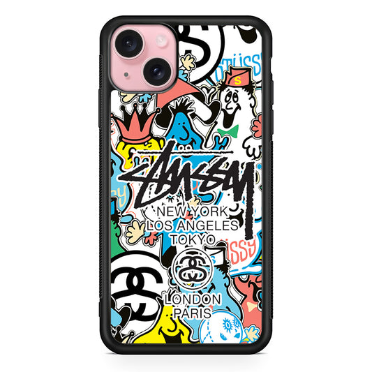 Stussy Doodle Doll iPhone 15 Case | Slim Rubber Case for iPhone 15