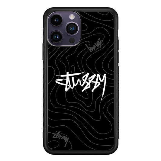 Stussy Black Vibes iPhone 14 Pro Max Case | Slim Rubber Case for iPhone 14 Pro Max