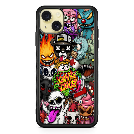 Santa Cruz Skateboard Monster iPhone 15 Plus Case | Slim Rubber Case for iPhone 15 Plus