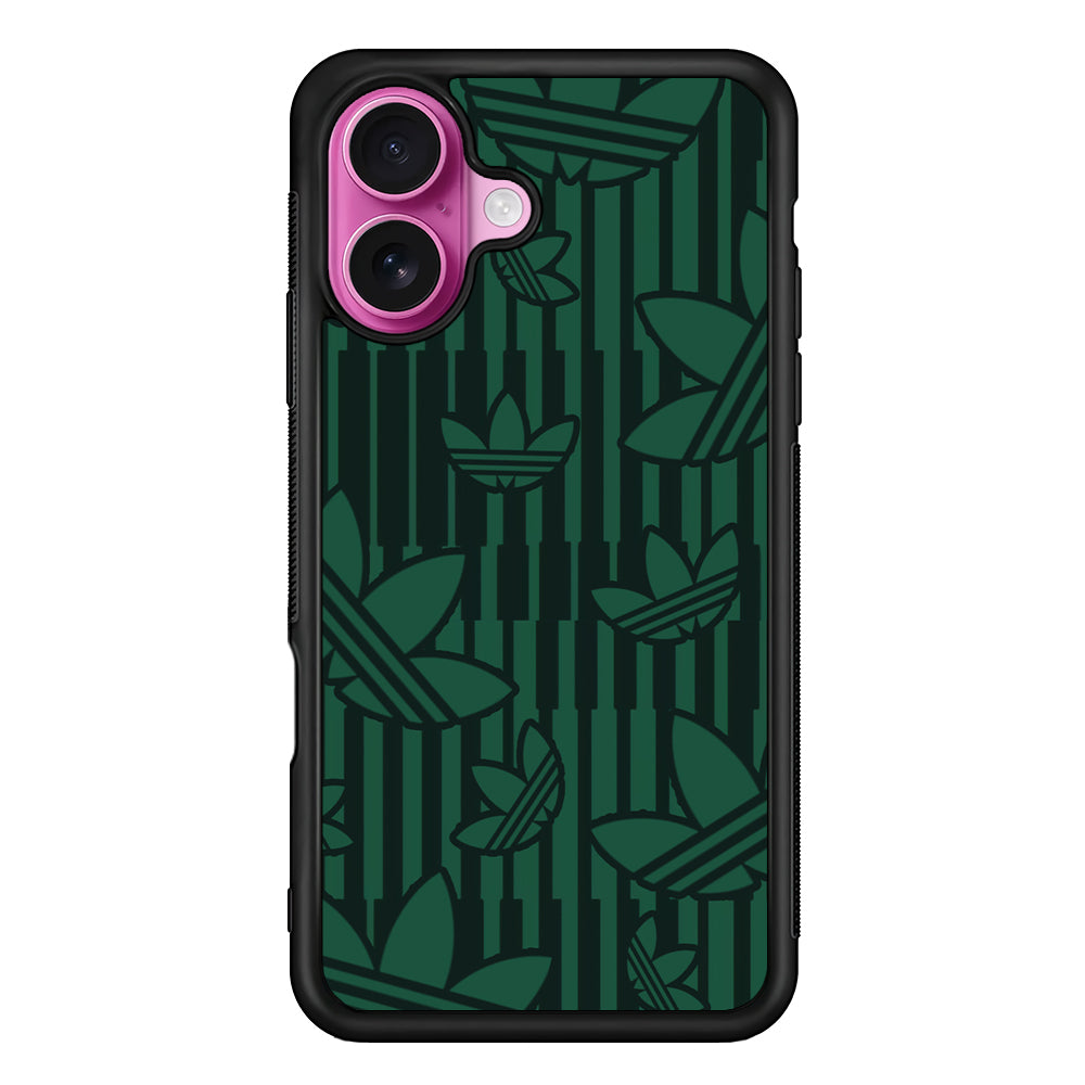 Adidas Dark Green Pattern iPhone 17 Case - Slim Rubber Case for iPhone 17