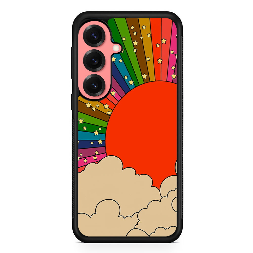 Rainbow 70s Sunset Samsung Galaxy S25 Case | Protective Case for Samsung Galaxy S25