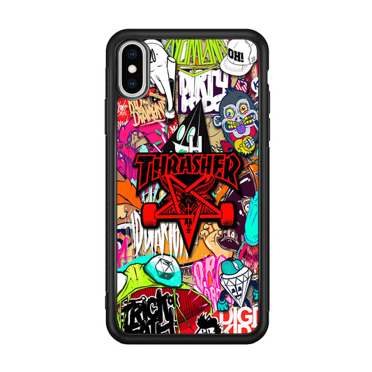 Thrasher Gang Assembly iPhone Xs Max Case | Slim Rubber Case for iPhone Xs Max