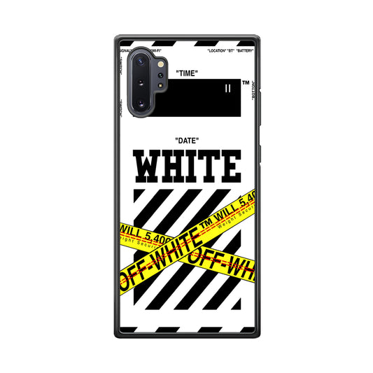 Off White Warning Line Samsung Galaxy Note 10 Plus Case | Slim Rubber Case for Samsung Galaxy Note 10 Plus