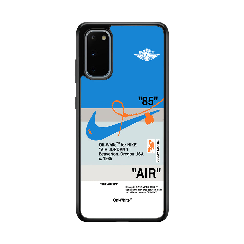 Off White x Nike Air Jordan Blue Samsung Galaxy S20 Case | Slim Rubber Case for Samsung Galaxy S20