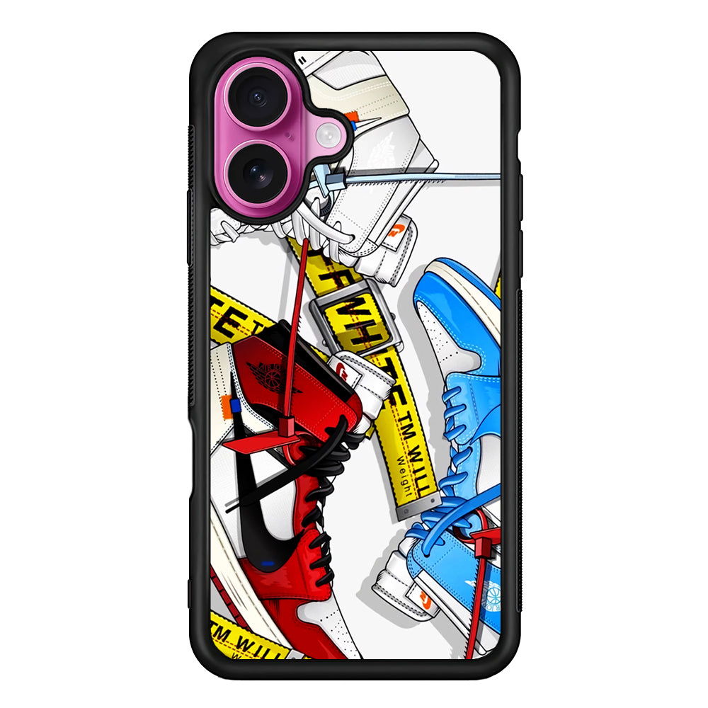 Nike Air x Off White Shoes Colase iPhone 17 Case | Slim Rubber Case for iPhone 17