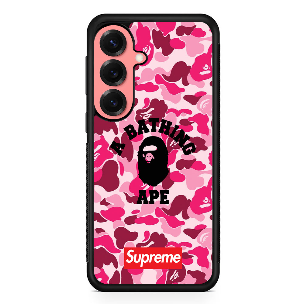 A Bathing Ape Supreme Bape Camo Samsung Galaxy S25 Case | Slim Rubber Case for Samsung Galaxy S25