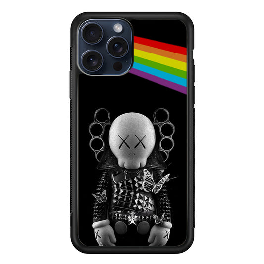 Kaws Metal Style Rainbow iPhone 15 Pro Max Case | Slim Rubber Case for iPhone 15 Pro Max