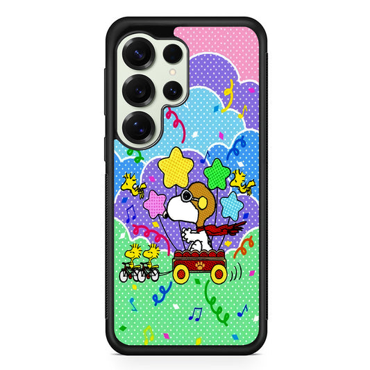 Woodstock Pulled Snoopy Samsung Galaxy S25 Ultra Case | Durable Rubber Case for Samsung Galaxy S25 Ultra