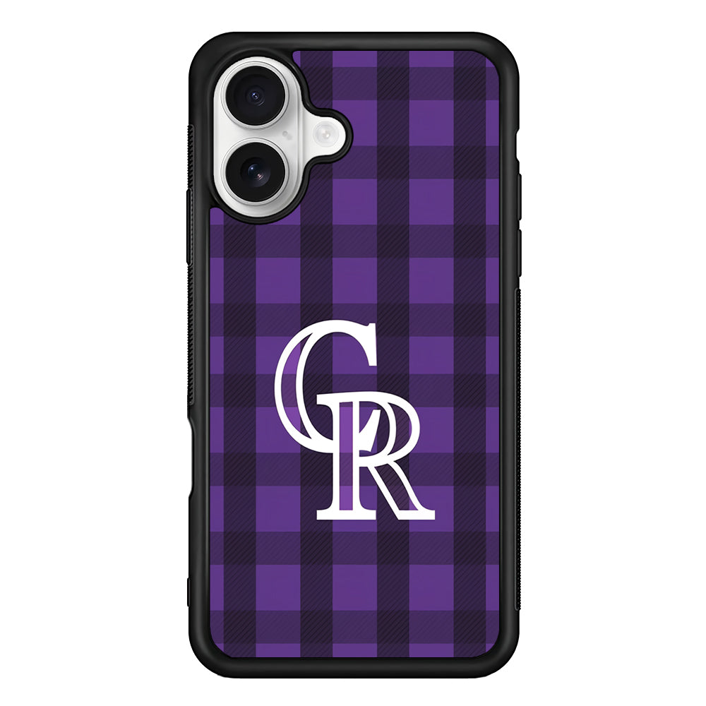 Colorado Rockies Pattern iPhone 16 Plus Case | Durable Protective Rubber Cover