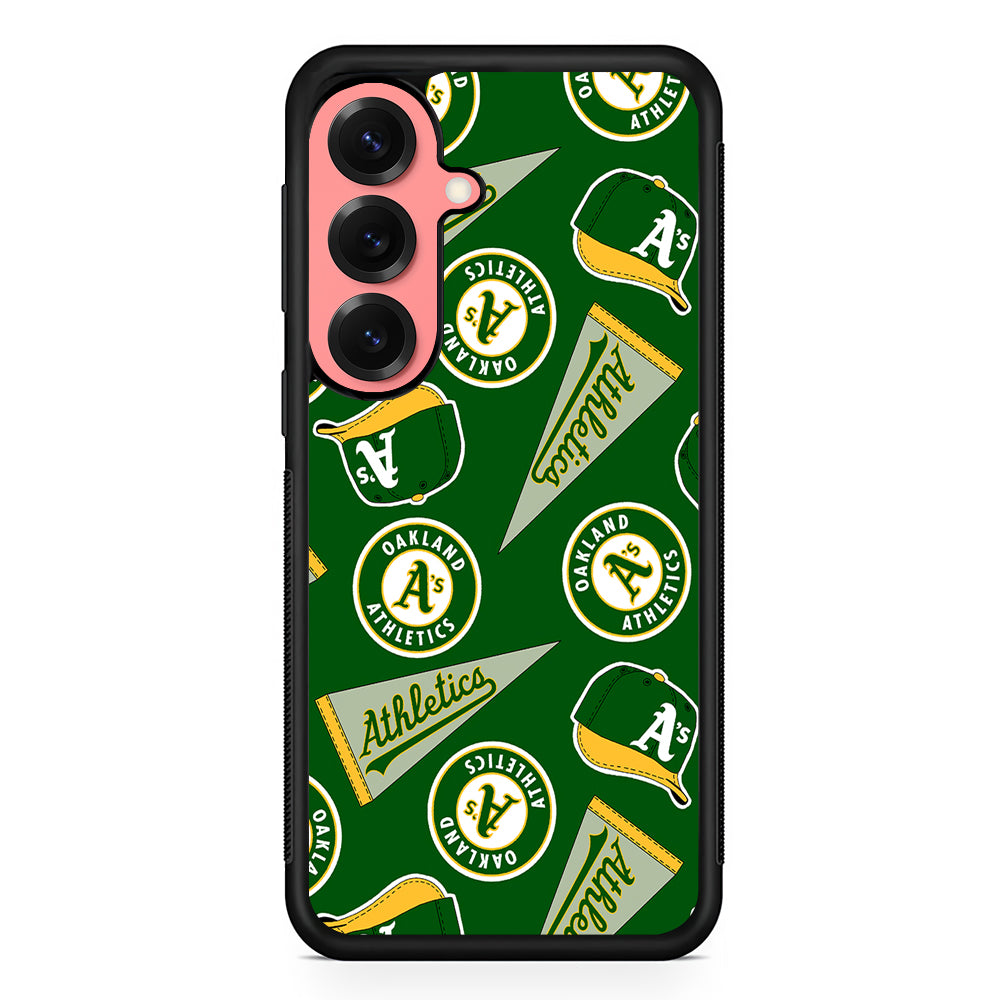 Oakland Athletics Pattern Samsung Galaxy S25 Case | Protective Case for Samsung Galaxy S25