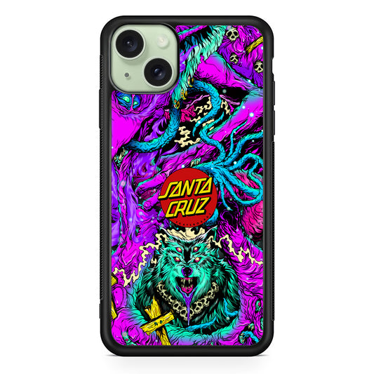 Santa Cruz Skateboard Wolf iPhone 14 Plus Case | Slim Rubber Case for iPhone 14 Plus