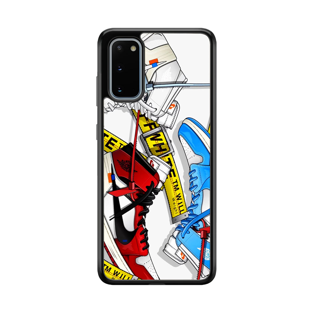 Nike Air x Off White Shoes Colase Samsung Galaxy S20 Case | Slim Rubber Case for Samsung Galaxy S20