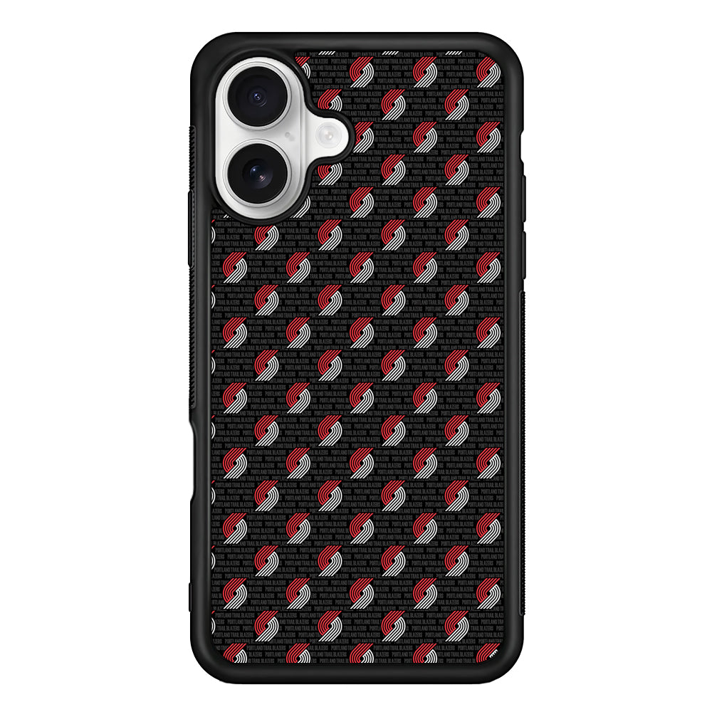 Portland Trail Blazers Pattern iPhone 16 Plus Case | Durable Protective Rubber Cover
