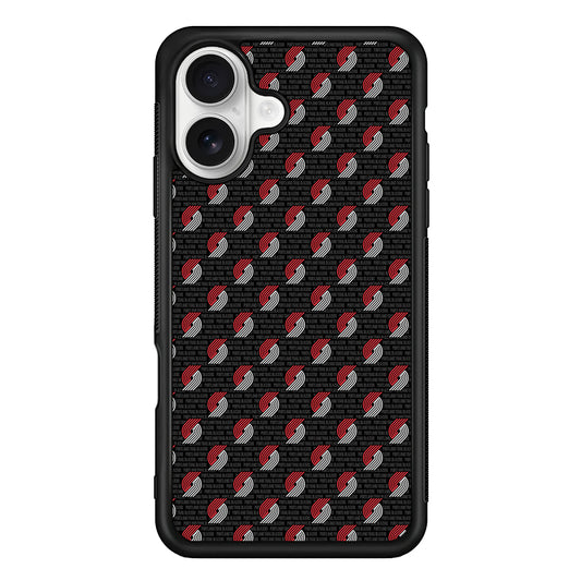 Portland Trail Blazers Pattern iPhone 16 Plus Case | Durable Protective Rubber Cover