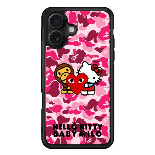 Bape Baby Milo X Hello Kitty iPhone 16 Case | Slim Rubber Case for iPhone 16
