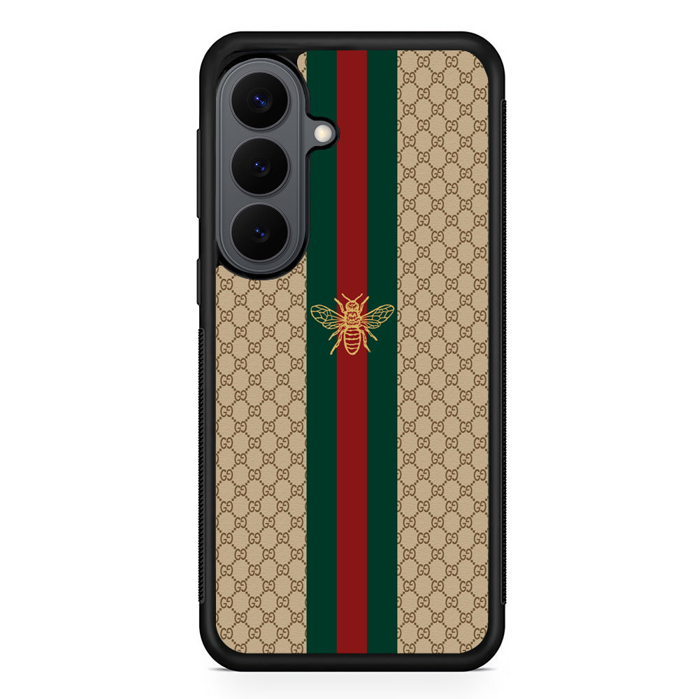 Gucci Latte Wall Stripe Bee Logo Samsung Galaxy S26 Plus Case | Slim Rubber Case for Samsung Galaxy S26 Plus