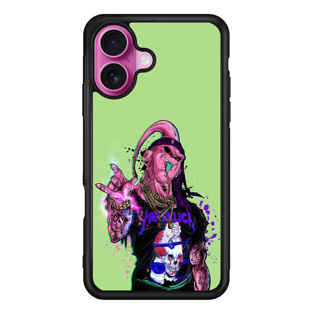 Majin Buu Metallica Style iPhone 17 Case | Slim Protective Rubber Phone Cover