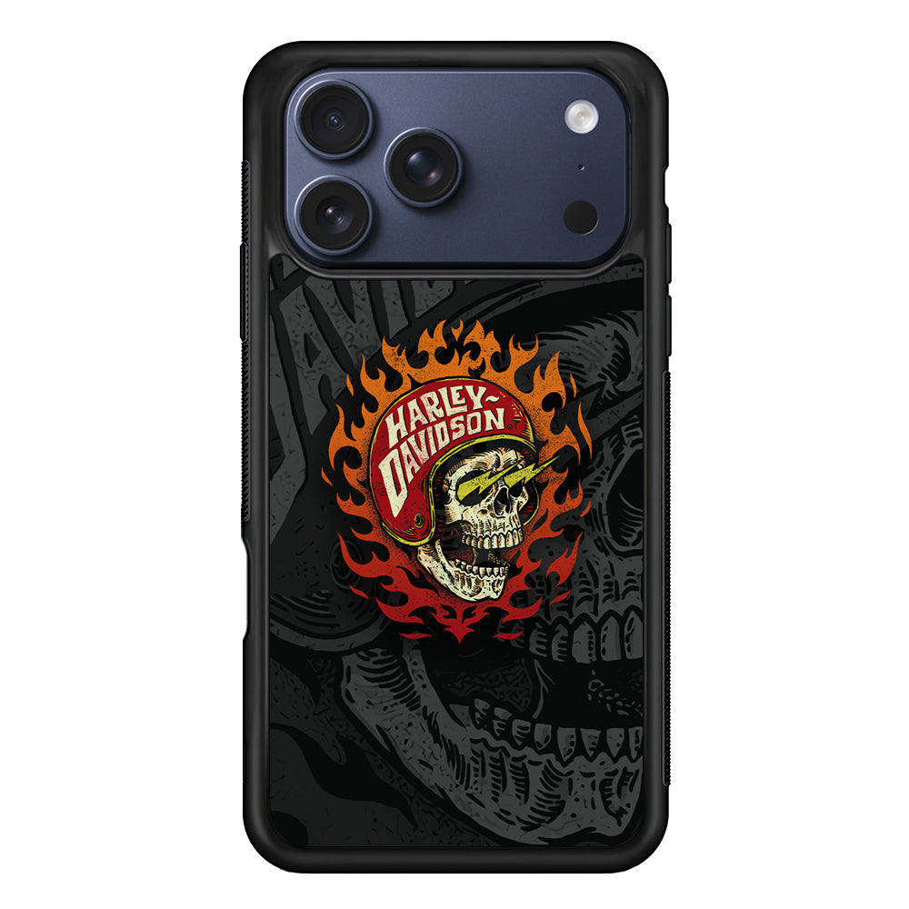 Harley Davidson Flaming Rider iPhone 17 Pro Max Case | Durable Rubber Case for iPhone 17 Pro Max