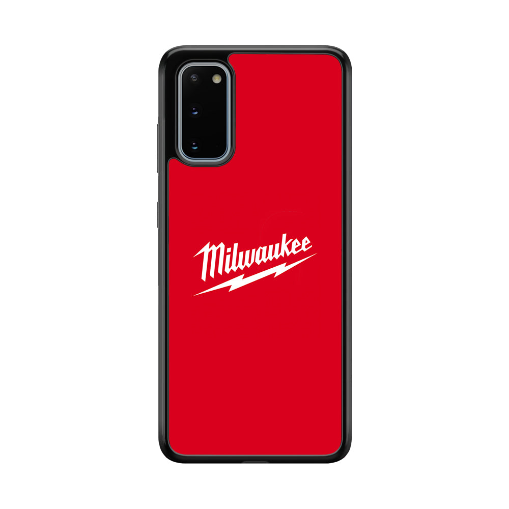 Milwaukee Tool Red Background Samsung Galaxy S20 Case | Slim Rubber Case for Samsung Galaxy S20