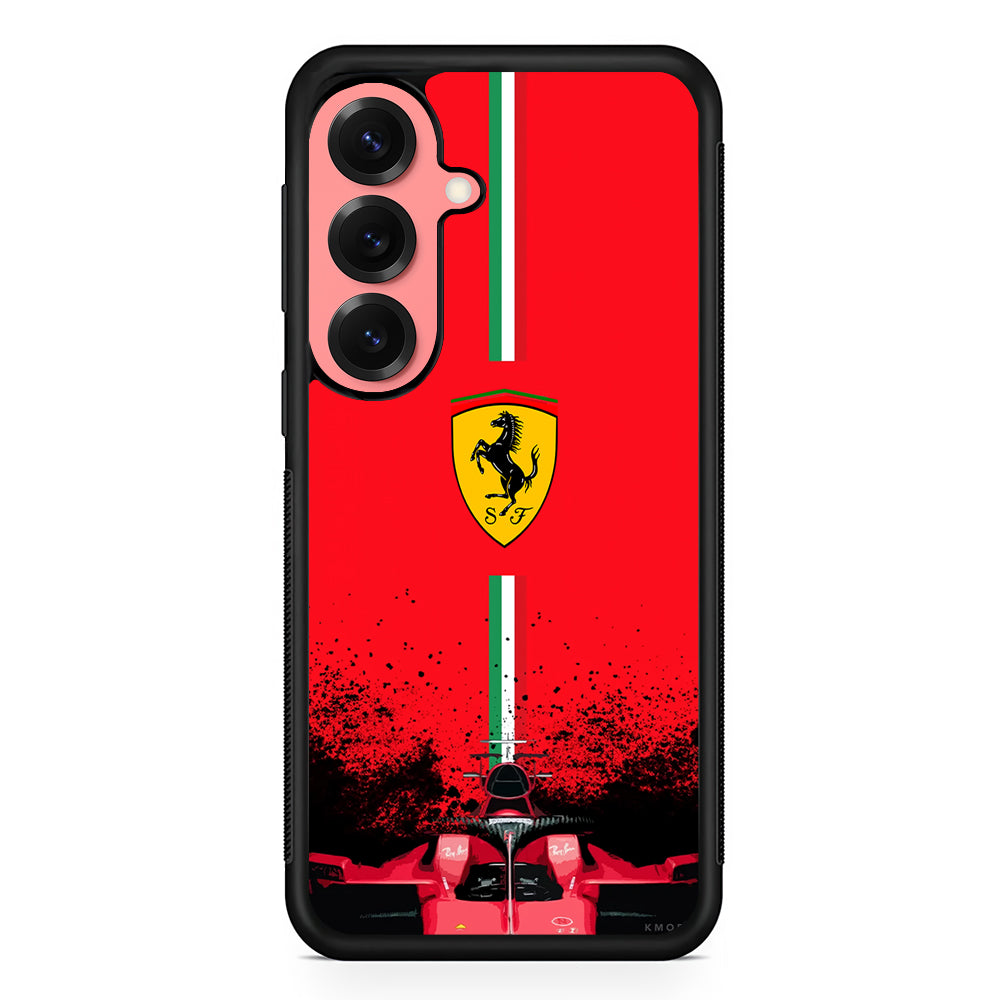 Ferrari Luxury Car Logo Samsung Galaxy S25 Case | Slim Rubber Case for Samsung Galaxy S25