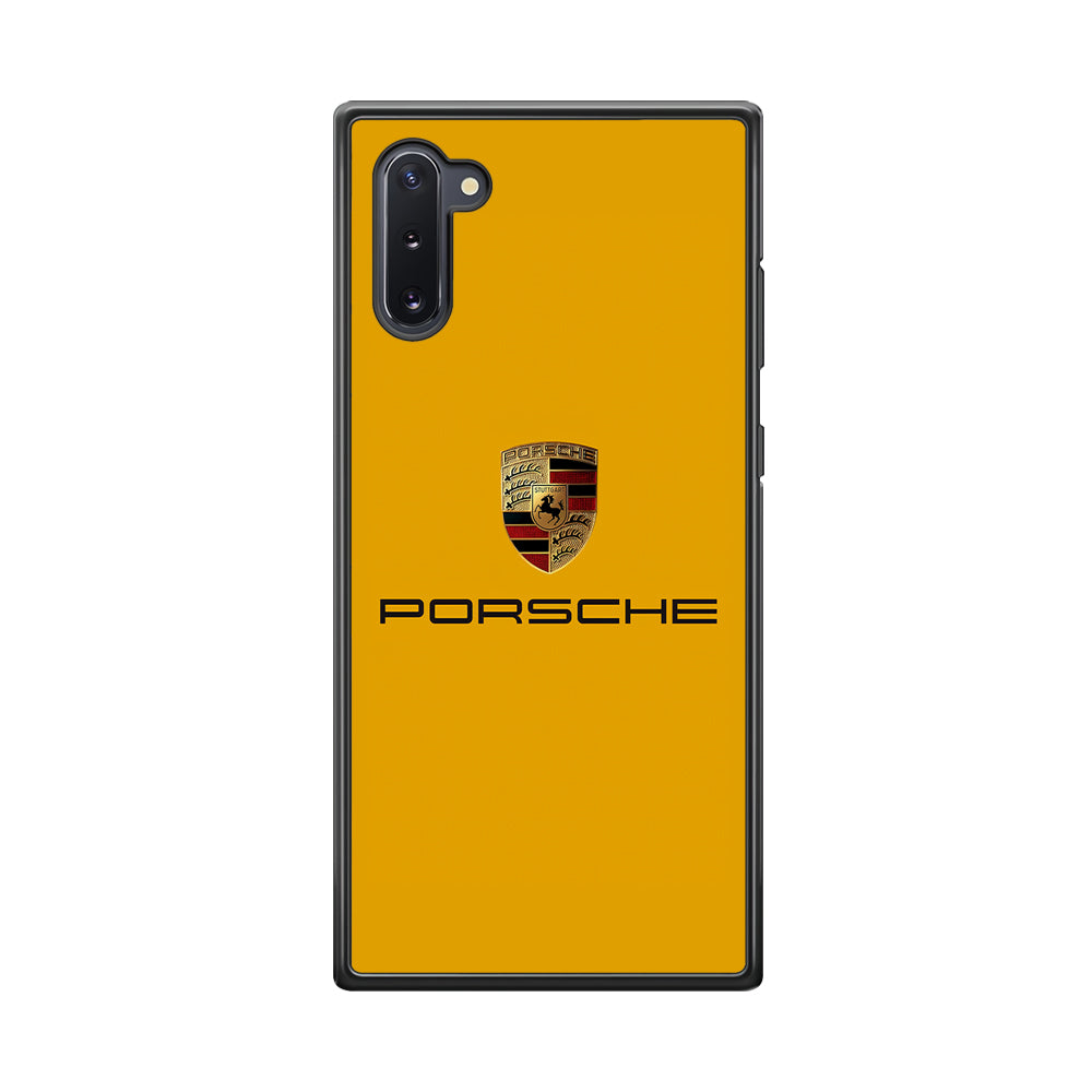 Porsche Car Logo Yellow Samsung Galaxy Note 10 Case | Slim Rubber Case for Samsung Galaxy Note 10