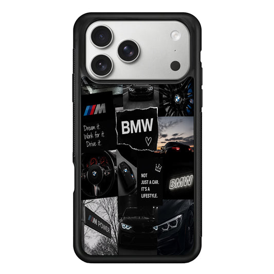 BMW M4 Cinematic Collage iPhone 17 Pro Case | Slim Rubber Case for iPhone 17 Pro
