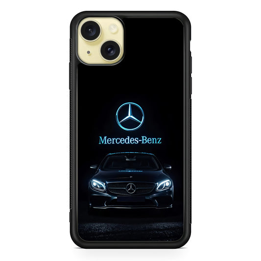 Mercedes-Benz Blue Dark Aesthetic iPhone 15 Plus Case | Slim Rubber Case for iPhone 15 Plus