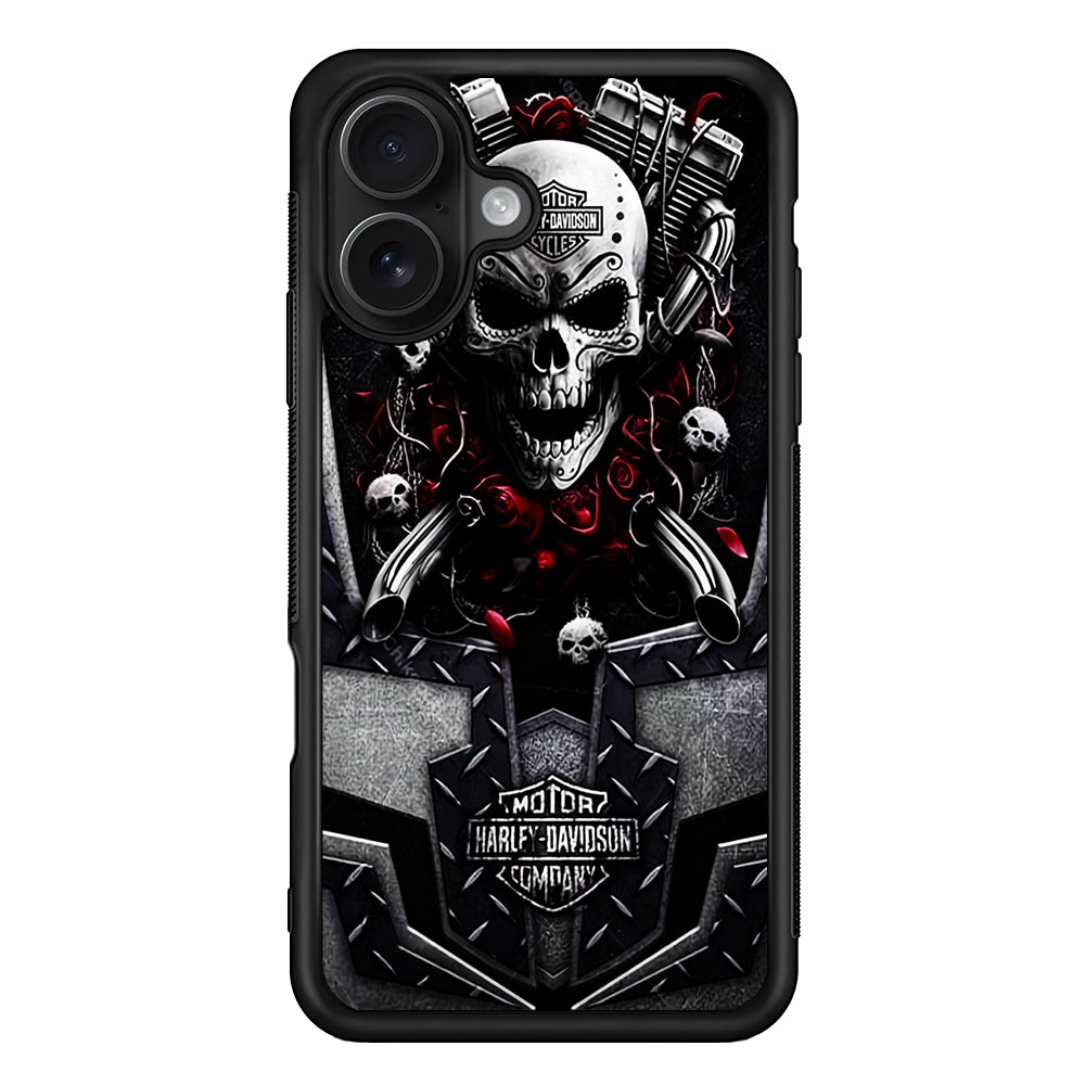 Harley Davidson Skull Art iPhone 16 Case - Oxvistore