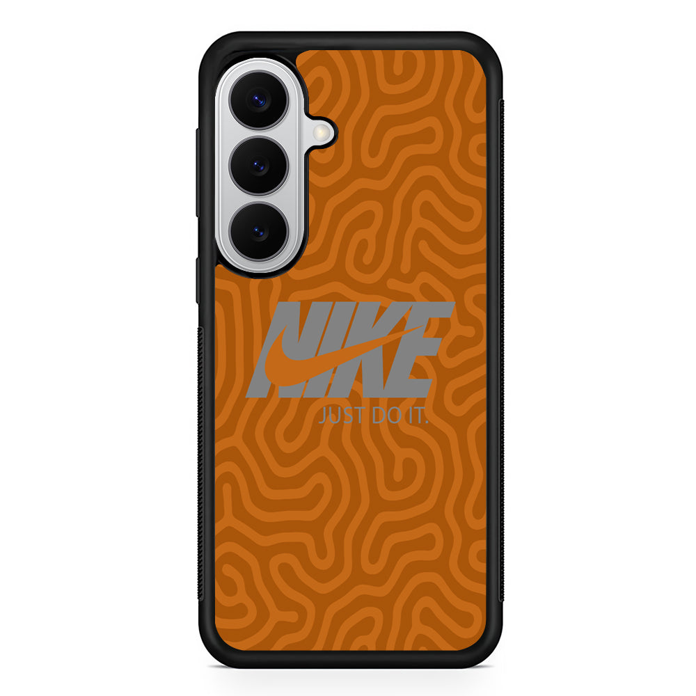 Nike Brown Maze Samsung Galaxy S26 Case | Slim Samsung Galaxy S26 Rubber Case