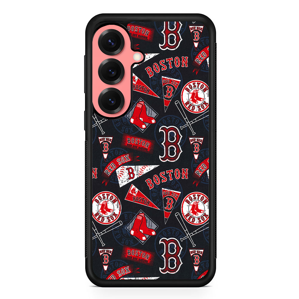 Boston Red Sox Pattern Samsung Galaxy S25 Case | Protective Case for Samsung Galaxy S25