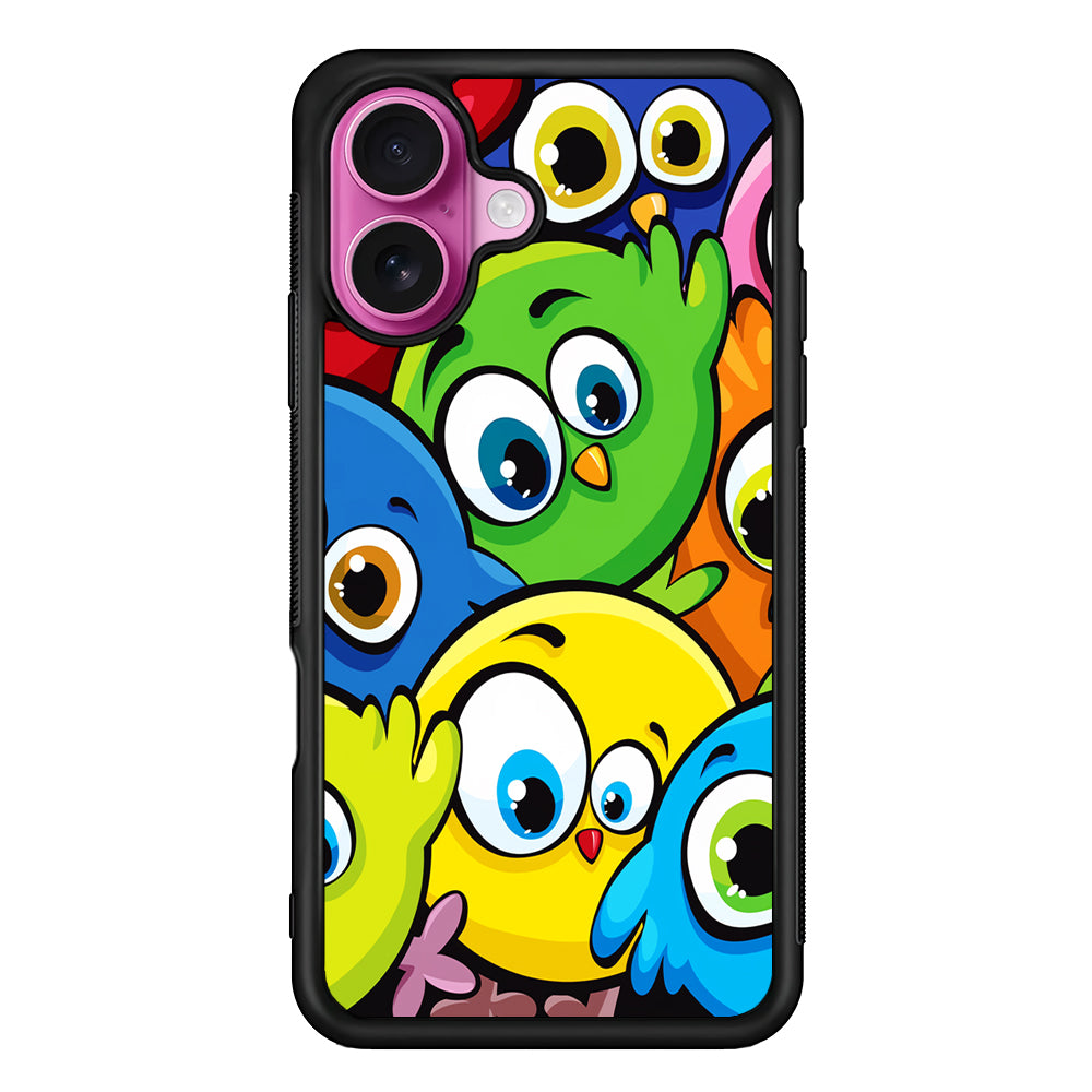 Funny Cartoon Birds iPhone 17 Case | Slim Protective Rubber Phone Cover