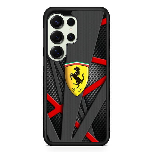 Ferrari Bold Red and Black Samsung Galaxy S25 Ultra Case | Durable Rubber Case for Samsung Galaxy S25 Ultra