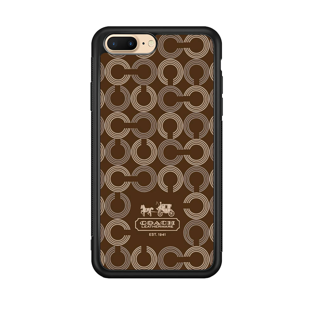 Coach Pattern Brown iPhone 8 Plus Case | Slim Rubber Case for iPhone 8 Plus