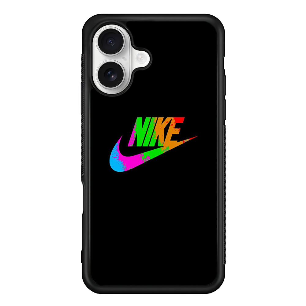Nike Word Rainbow iPhone 16 Plus Case – Slim Fit Protective Phone Case