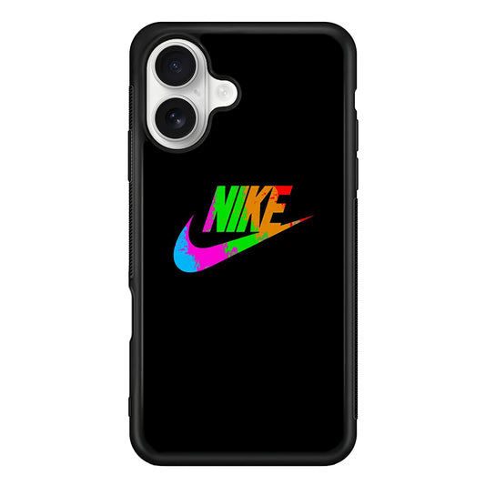 Nike Word Rainbow iPhone 16 Plus Case – Slim Fit Protective Phone Case