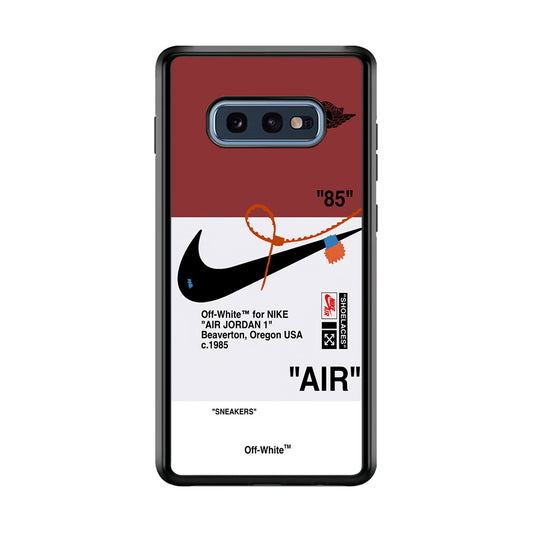 Off White x Nike Air Jordan Red Samsung Galaxy S10E Case | Slim Rubber Case for Samsung Galaxy S10E