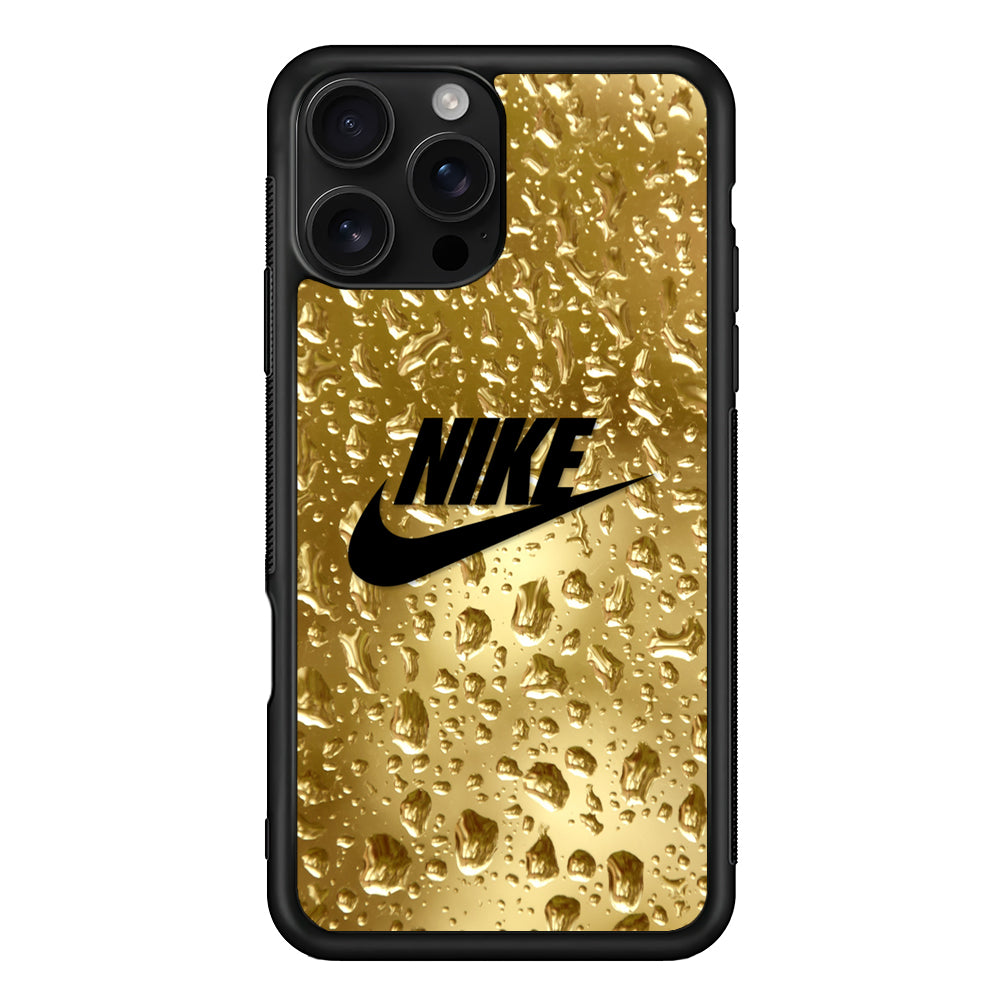 Nike Golden Water Drop iPhone 16 Pro Case - Stylish Protective Cover for iPhone 16 Pro