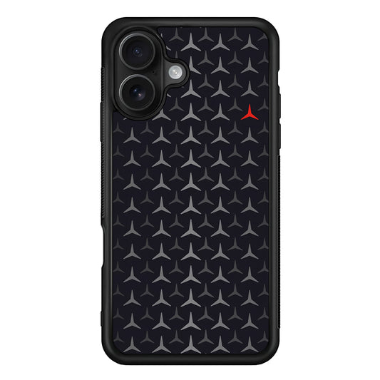 Mercedes-Benz Logos Pattern iPhone 16 Case | Slim Rubber Case for iPhone 16
