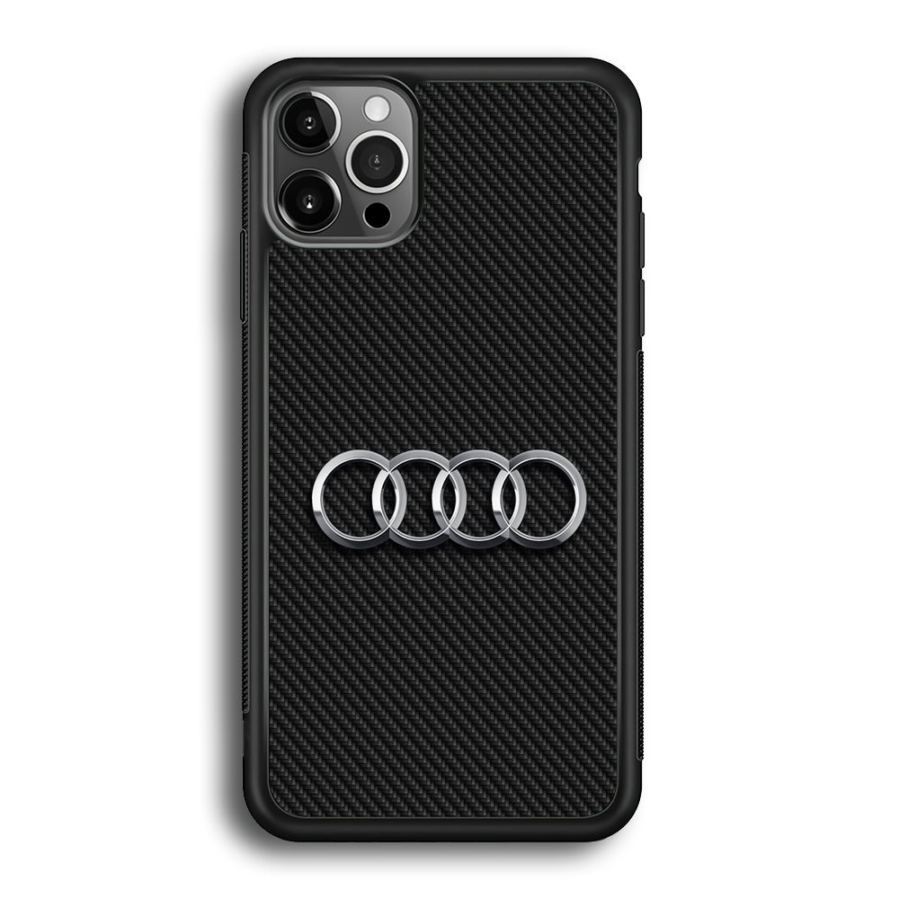Audi Metal Against a Dark Carbon iPhone 12 Pro Max Case | Slim Rubber Case for iPhone 12 Pro Max
