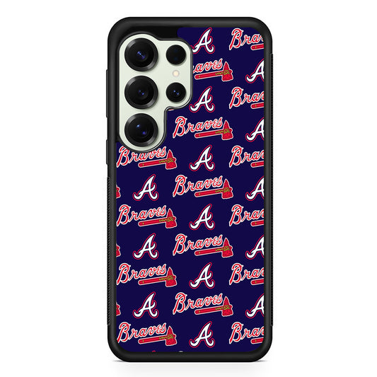 Atlanta Braves Pattern Samsung Galaxy S25 Ultra Case | Durable Rubber Case for Samsung Galaxy S25 Ultra
