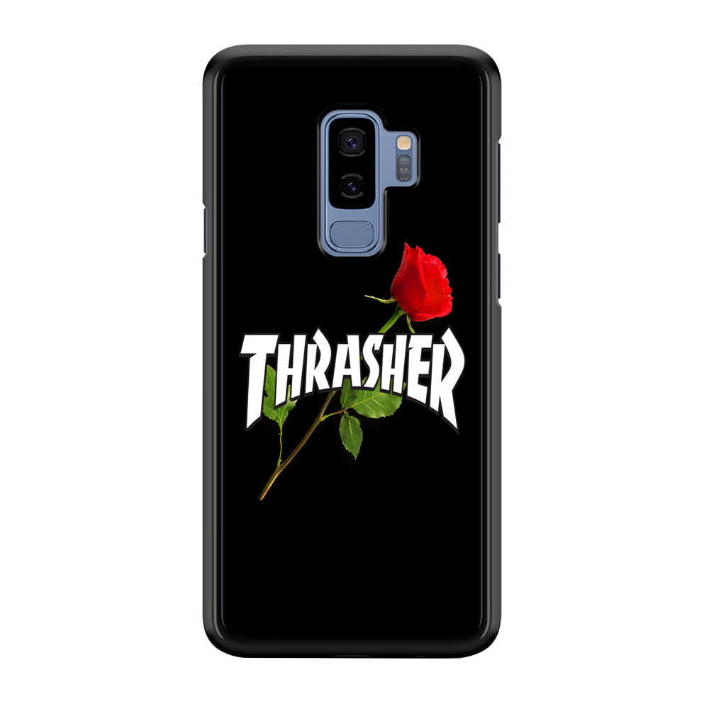 Thrasher Black Rose Flower Samsung Galaxy S9 Plus Case | Slim Rubber Case for Samsung Galaxy S9 Plus