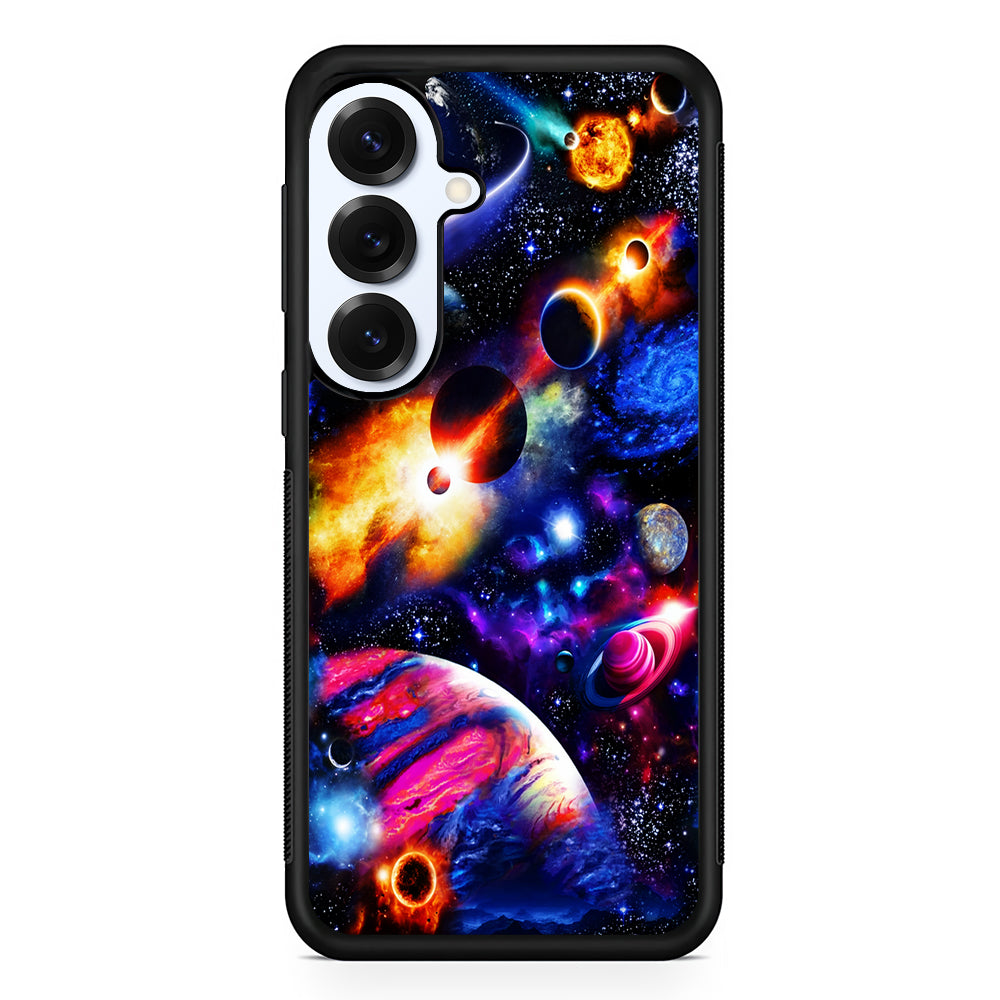Beautiful Space Galaxy Planets Samsung Galaxy S25 Plus Case | Slim Rubber Cover for Samsung Galaxy S25 Plus