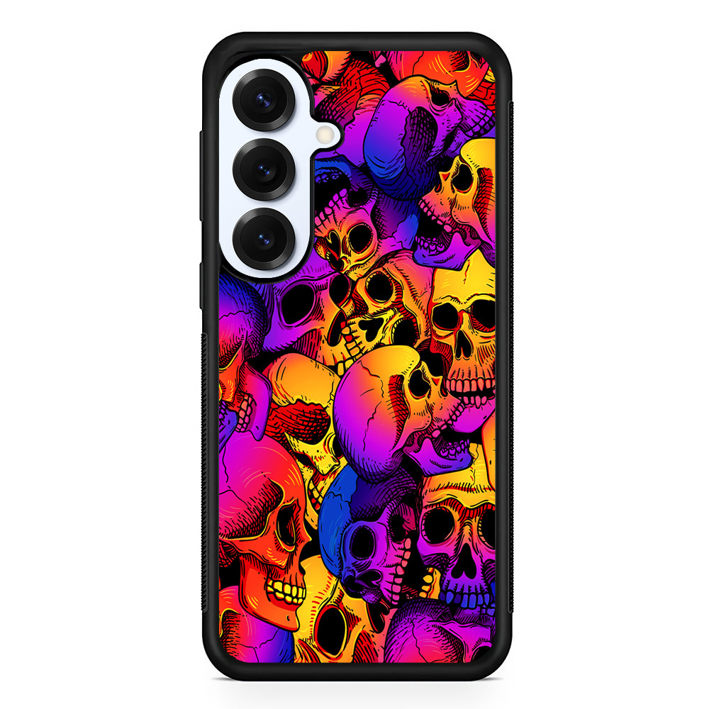 Skulls Pattern Gradient Samsung Galaxy S25 Plus Case | Slim Rubber Cover for Samsung Galaxy S25 Plus